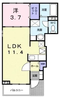 ベルボニートA【101号室】の間取り