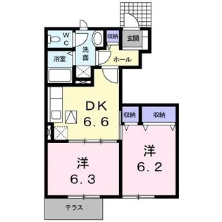 ヒルズ クリシーヌメゾン【0104号室】の間取り