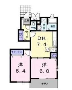 グロースコート【0101号室】の間取り