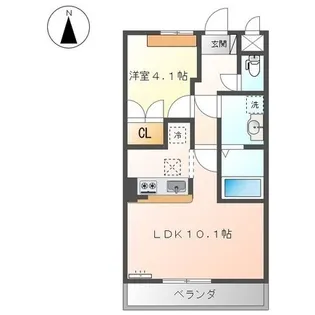ラフィネ【0102号室】の間取り
