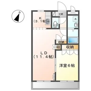 1LDKの間取り画像