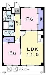 モデルノ【102号室】の間取り