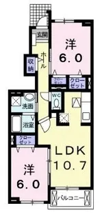 アーバンハイツ小松F【0103号室】の間取り