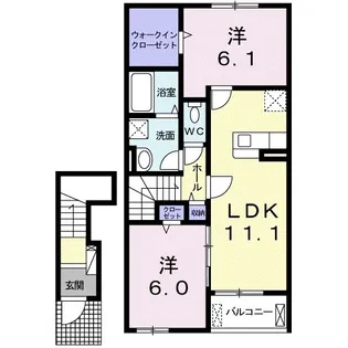 ルタン・リヴァーサⅡ【0202号室】の間取り