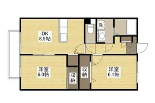 リーベ中津原【202号室】の間取り