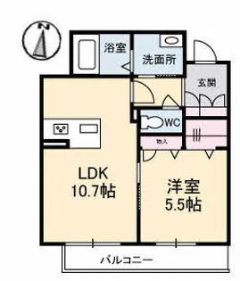 グランベレオ南本庄三丁目【2階】の間取り