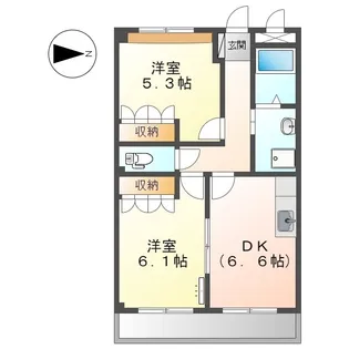 プラッツ Ⅱ【0102号室】の間取り