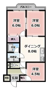 サンライフあけぼの【0205号室】の間取り