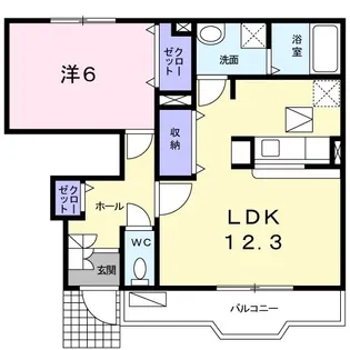 フランドゥーボナール【0102号室】の間取り