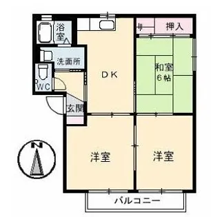 グリーンハウス平野 C棟【102号室】の間取り