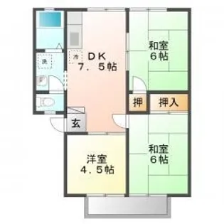 ファミール泉 C【0102号室】の間取り