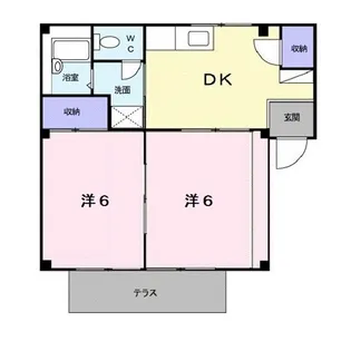 コーポ サンスカイ2【201号室】の間取り