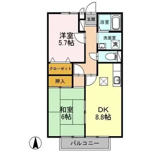 WITHみすず【0201号室】の間取り