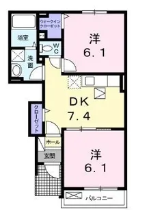 ボヌール【0102号室】の間取り