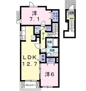 サンリット スクエアD【0203号室】の間取り