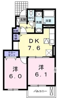 ブランシュ プロスペレB【0101号室】の間取り