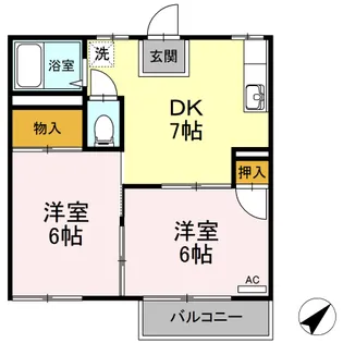 ル・グラン Ⅱ(ドゥ)【201号室】の間取り