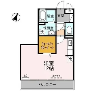 リファルジェント泉 D棟【0102号室】の間取り