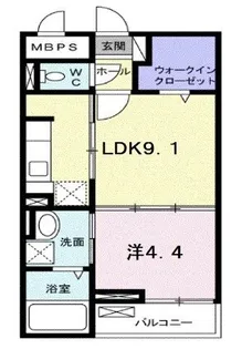 インフィニティ ハース【103号室】の間取り