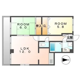 フォブール春日Ⅱ【102号室】の間取り