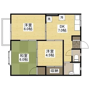 パレス・ナカシマ新涯【0202号室】の間取り