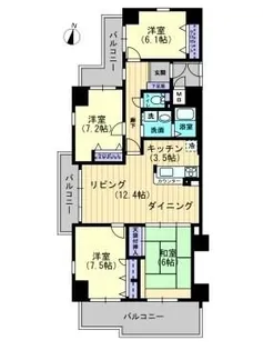 サーパス城見通り【1105号室】の間取り