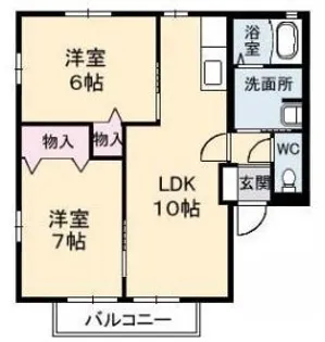 アムールミシマE【201号室】の間取り