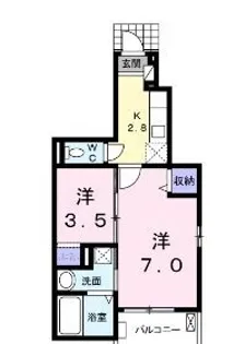ジュネ アヴニール【0101号室】の間取り