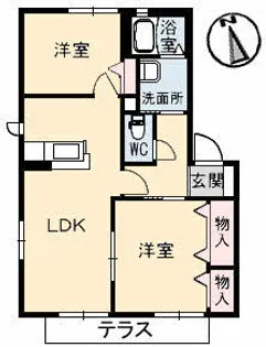 サニーコート B棟【0102号室】の間取り