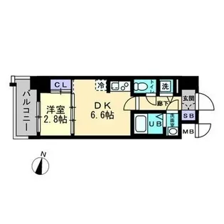 ミラージュパークフロント【01103号室】の間取り