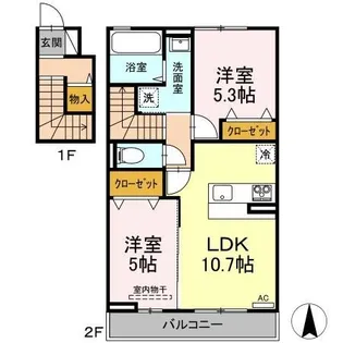 シャルマン本庄【0201号室】の間取り