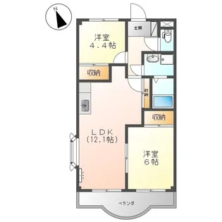 ガーデンハイム壱番館【0205号室】の間取り