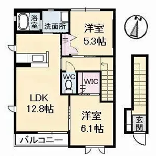 スターライト B棟【0201号室】の間取り