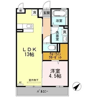 1LDKの間取り画像