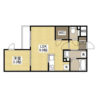 月光福山中央参番館【0202号室】の間取り