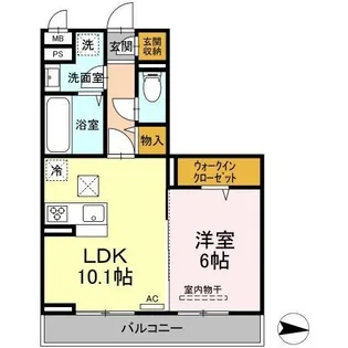 フェールⅡ【0103号室】の間取り