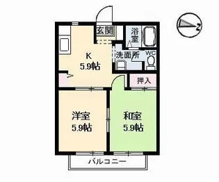 カーサ五番館【0103号室】の間取り