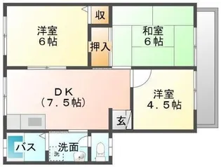 ウィンディア平川B【0102号室】の間取り