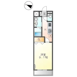 サンパティー【0203号室】の間取り