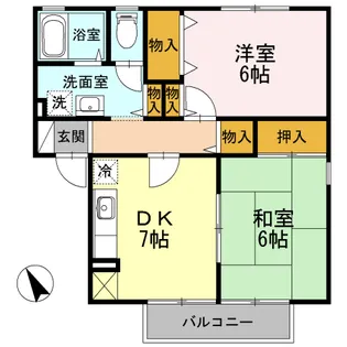 ハイカムール槙ノ原 A棟【0202号室】の間取り