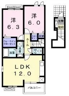 エスペランサA【0202号室】の間取り