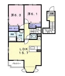 ラピスラズリA【203号室】の間取り