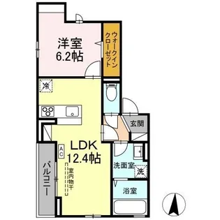 モンペリエ【0102号室】の間取り