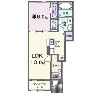 ラピスラズリ Ⅰ【0102号室】の間取り