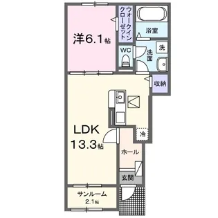プラシードA【0102号室】の間取り