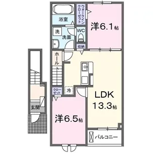 プラシードA【0203号室】の間取り