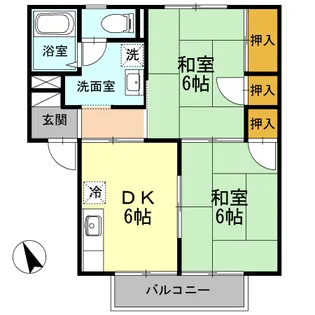 アルカサール Ⅰ棟【201号室】の間取り