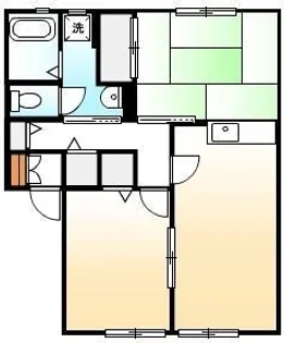 パレス新涯 D【101号室】の間取り