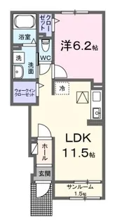 ルナソレイユ【0102号室】の間取り