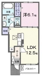 セレノ マーレⅡ【102号室】の間取り
